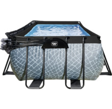 Rektangulär EXIT Toys pool med lock och grått mönster