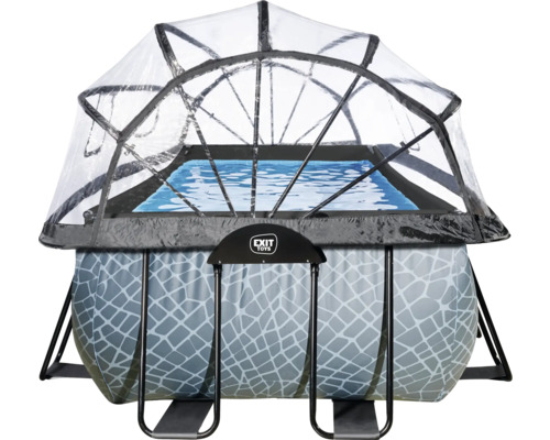 Ovanmarkspool med pooltak