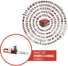 Power X-Change batterifamilj med batteridriven motorsåg och andra trädgårdsredskap