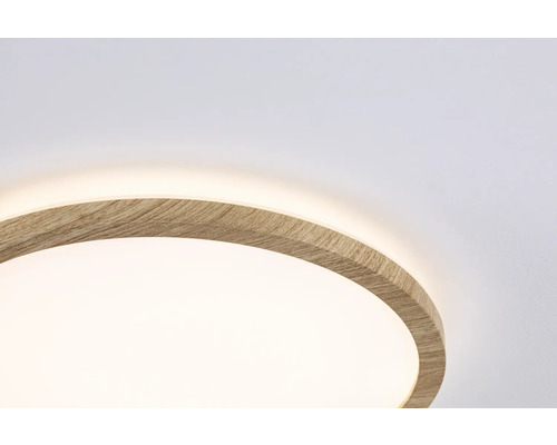 Rund LED-taklampa med träram