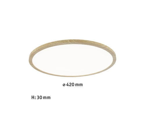 Rund taklampa med träram, diameter 420 millimeter