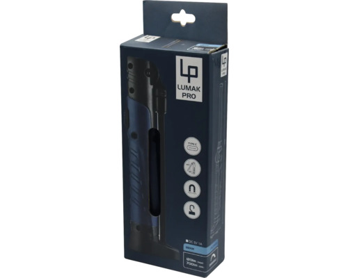 Lumak Pro verkstadslampa i produktförpackning