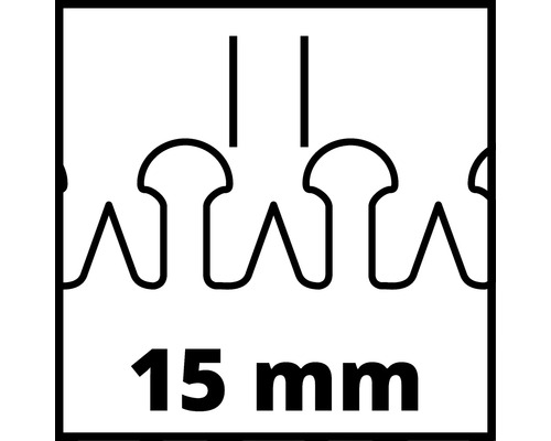 Symbol för 15 millimeter klammerbredd