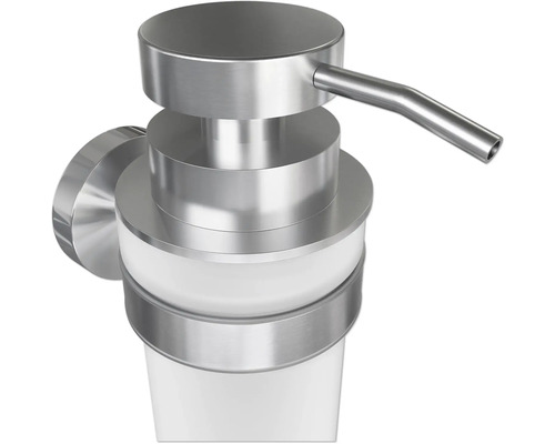 Väggmonterad tvåldispenser av rostfritt stål och plast