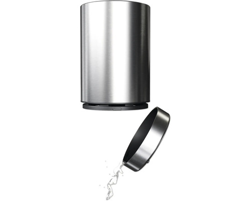 Tvåldispenser i rostfritt stål med öppen behållare och tvål