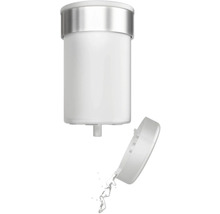 Tvåldispenser med öppet lock och utströmmande vätska
