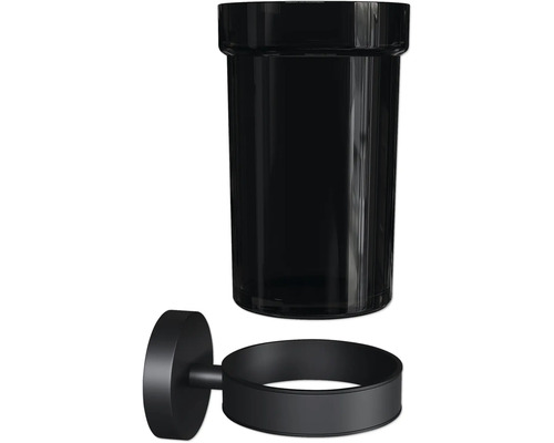 Svart tandborstmugg för väggmontering