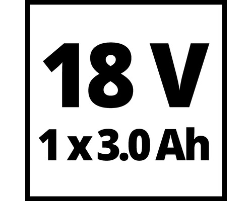 Symbol för 18 volt 1 gånger 3.0 amperetimmar