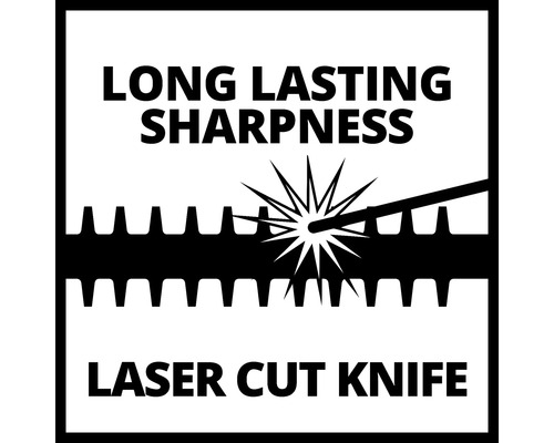 Symbol för lång livslängd och skärpa tack vare laserskuret blad