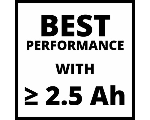 Bästa prestanda med större eller lika med 2,5 amperetimmar