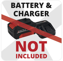 Batteri och laddare ingår inte