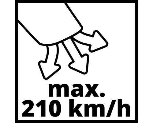 Maximal lufthastighet på 210 kilometer per timme
