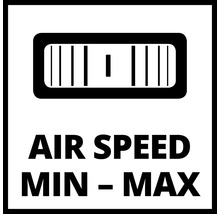 Symbol för att justera lufthastigheten från minimum till maximum