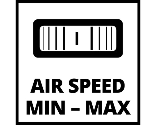 Symbol för att justera lufthastigheten från minimum till maximum