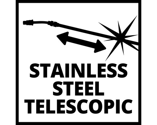 Symbol för teleskopfunktion i rostfritt stål