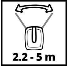 Pendelrörelse justerbar mellan 2.2 och 5 meter