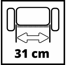 Maximal skärbredd 31 centimeter