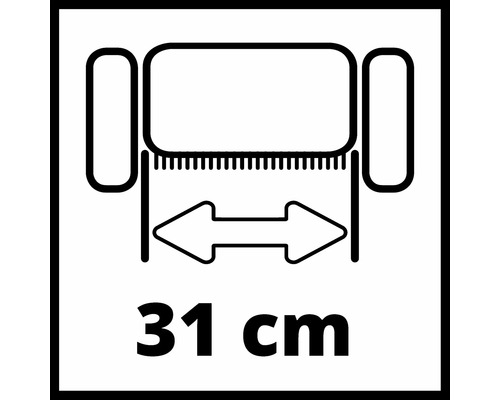 Maximal skärbredd 31 centimeter