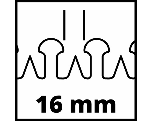 Symbol för 16 millimeter skärbredd