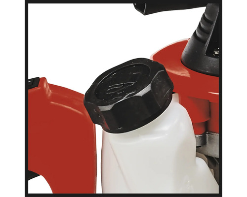 Närbild av en bränsletank med svart lock