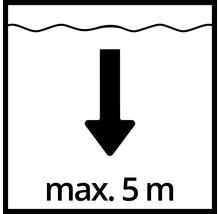 Symbol för maximalt nedsänkningsdjup på 5 meter