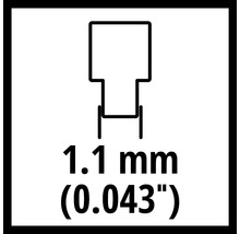 Ritning av stiftdiameter 1,1 millimeter