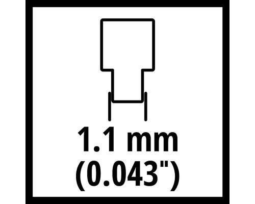 Ritning av stiftdiameter 1,1 millimeter