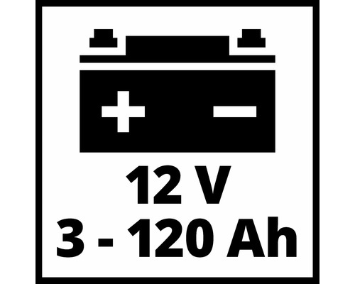 Symbol för 12 volt 3-120 amperetimmar batteri