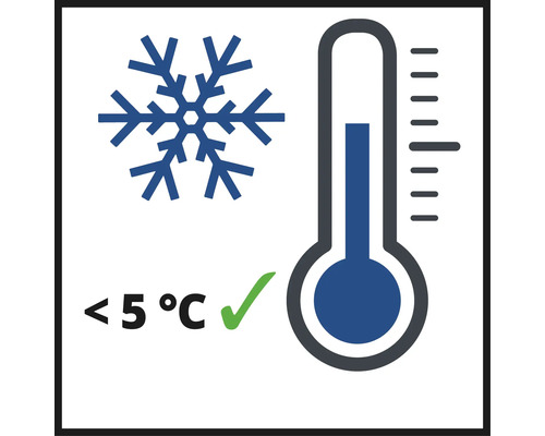 Symbol: Kylkedja under 5 grader Celsius bibehållen