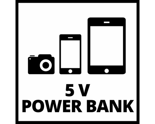 5 volts powerbank-symbol för kamera, smartphone och surfplatta