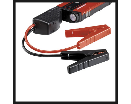 Startbooster med klämmor och USB-portar