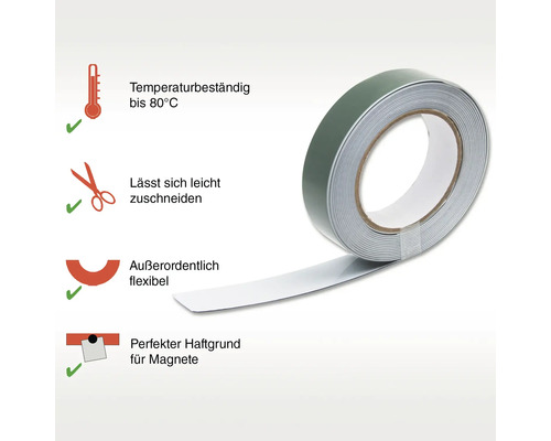 Magnetbandrulle med temperaturbeständighet upp till 80 grader Celsius, lätt att skära och flexibel, för magneter