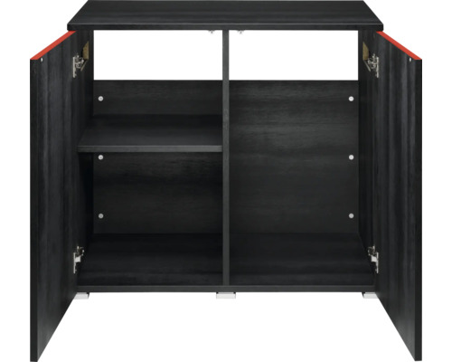 Öppet underskåp med hylla