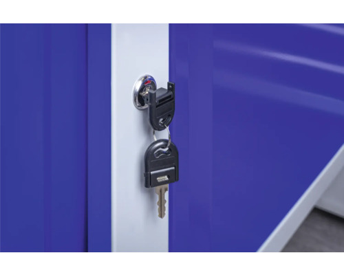 Nyckel i låset på ett metallskåp