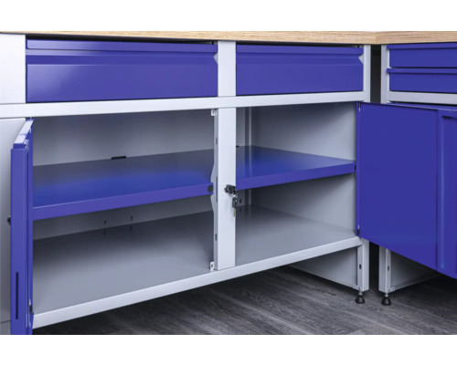 Verkstadsskåp med lådor och låsbara fack