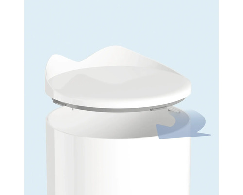 Toalettsits med mjukstängning på en toalett