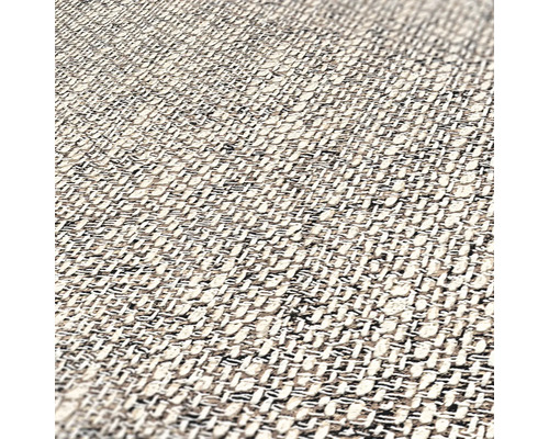 Närbild av en vävd textil med ett neutralt mönster