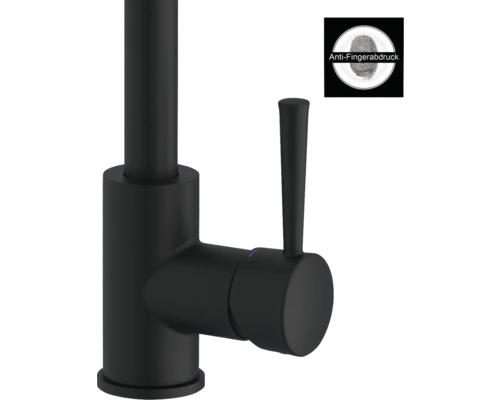 Svart vattenkran med anti-fingeravtrycksbeläggning