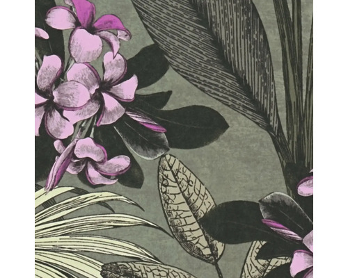 Tapet med blom- och bladmönster