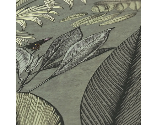 Tapet med växtmönster och fjäril