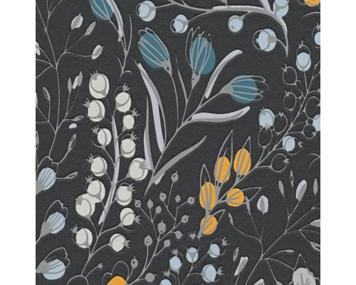 Närbild av en strukturtapet med blommönster