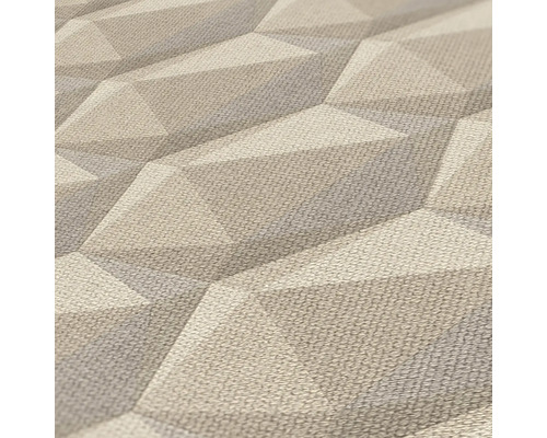 Närbild av en strukturerad, tredimensionell tapet med geometriskt mönster.