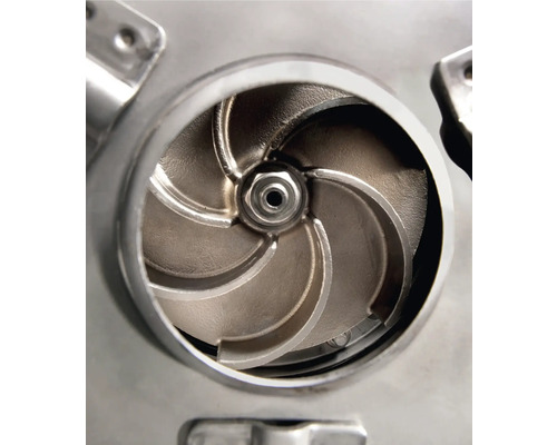 Inre vy av en pump med pumphjul