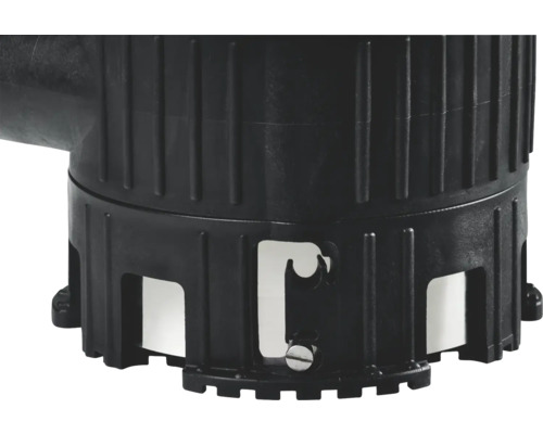 Detaljvy av en svart dränkbar pump