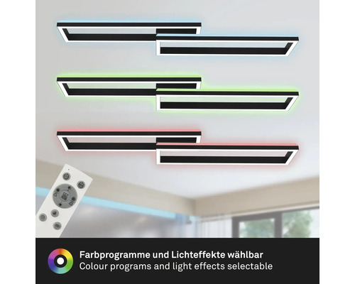 LED-taklampa med olika färginställningar och fjärrkontroll