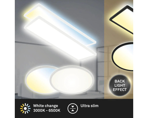LED-taklampa med justerbar färgtemperatur och bakgrundsbelysning