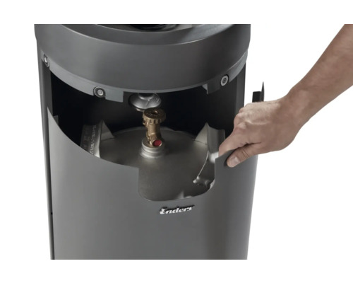 Detaljvy av en gasflaska i en värmare