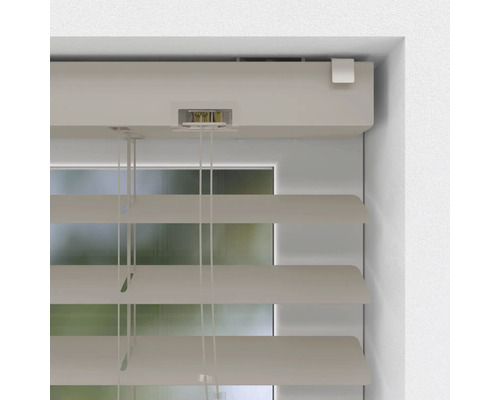 Detaljvy av en horisontell persienn på fönstret