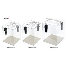 Tre Aquael OptiBent Set akvarier med filter och lampa