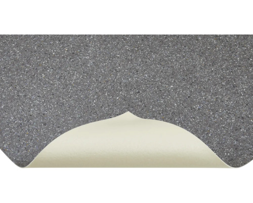 Grått vinylgolv med upprullat hörn